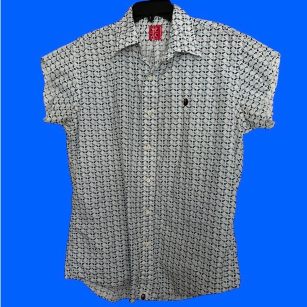 🦍 BAPE! A BATHING APE! ULTRA POPULAR STREET FASHION! BUTTON DOWN! 100% COTTON